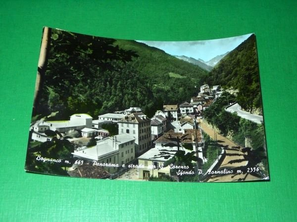 Cartolina Bognanco - Panorama e strada per S. Lorenzo 1959 | Immagine Gallery 1