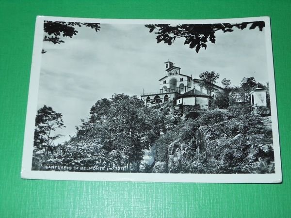 Cartolina Santuario di Belmonte - Valperga ( Torino ) 1953
