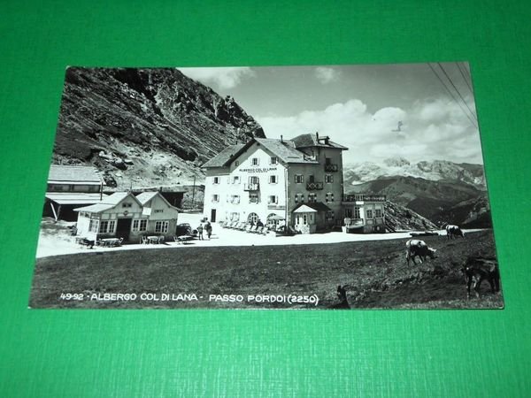Cartolina Passo Pordoi - Albergo Col di Lana 1950 ca | Immagine principale