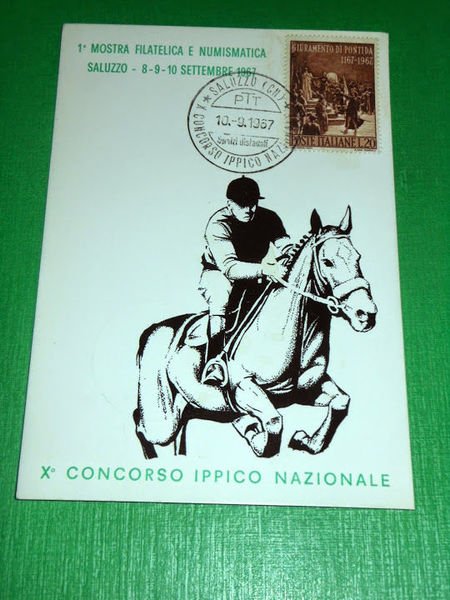 Cartolina Pubblicità - 1^ Mostra Filatelica e Numismatica Saluzzo 1967