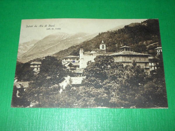 Cartolina Ala di Stura - Panorama 1919