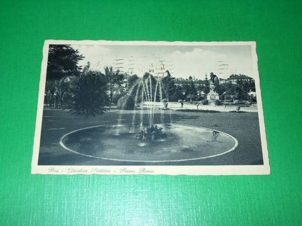 Cartolina Bra - Giardino Pubblico - Piazza Roma 1938