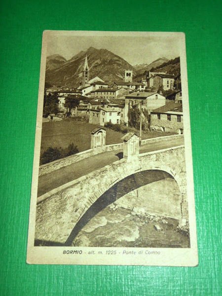 Cartolina Bormio - Ponte di Combo 1943