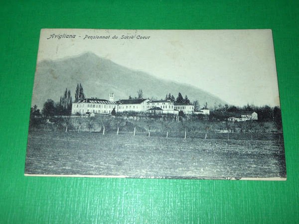 Cartolina Avigliana - Sacro Cuore 1912