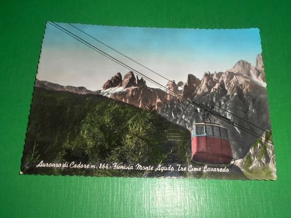Cartolina Auronzo di Cadore - Funivia Monte Agudo - Tre …
