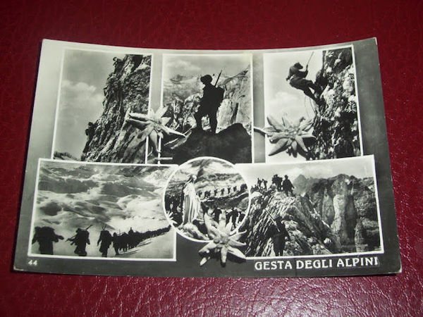 Cartolina Gesta degli Alpini - Vedute diverse 1950