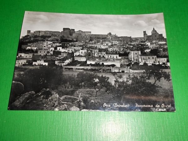 Cartolina Oria ( Brindisi ) - Panorama da Ovest 1957