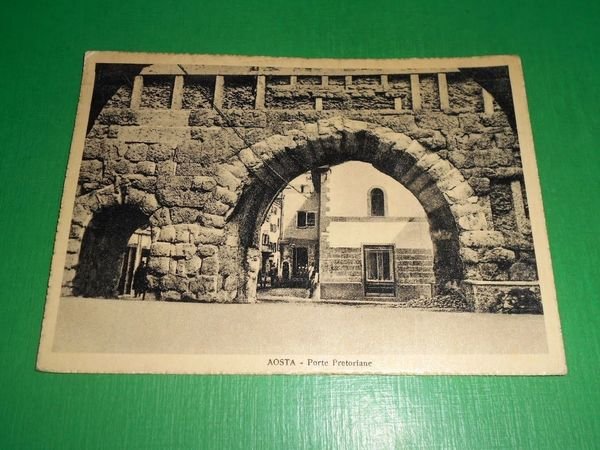 Cartolina Aosta - Porte Pretoriane 1954