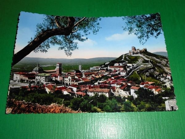Cartolina Assisi - panorama dal Monte Subasio 1960 ca