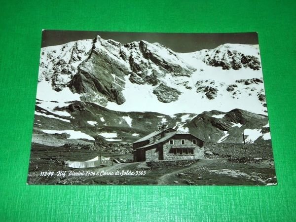 Cartolina Rifugio Pizzini e Corno di Solda - Veduta 1954