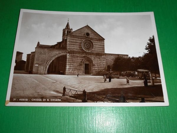 Cartolina Assisi - Chiesa di S. Chiara 1937