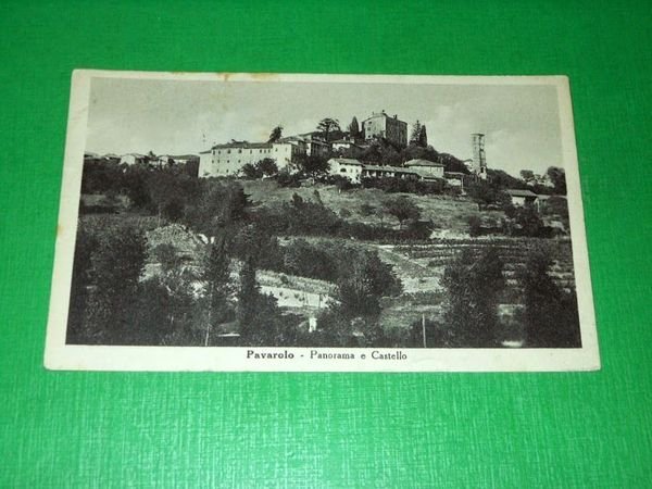 Cartolina Pavarolo - Panorama e Castello 1947