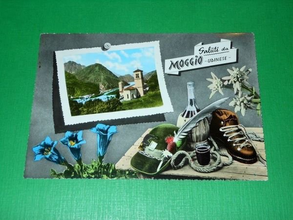 Cartolina Saluti da Moggio Udinese - Scorcio panoramico 1955 ca | Immagine Gallery 1