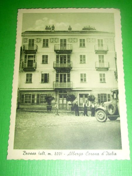 Cartolina Brosso - Albergo Corona d' Italia 1940 ca | Immagine principale