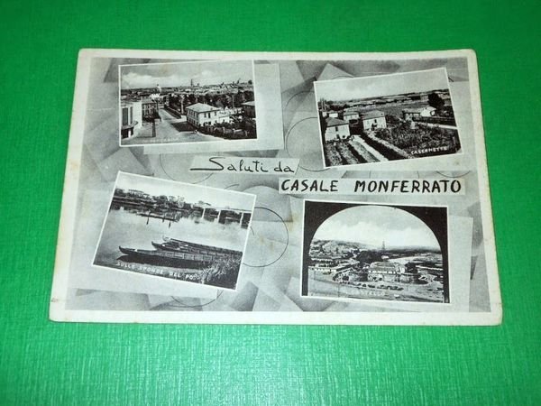 Cartolina Saluti da Casale Monferrato - Vedute diverse 1955