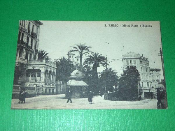 Cartolina San Remo - Hotel Paris e Europa 1924