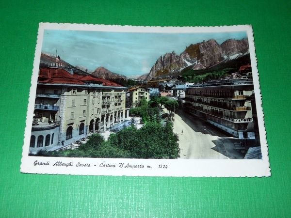 Cartolina Cortina d'Ampezzo - Grandi Alberghi Savoia 1951