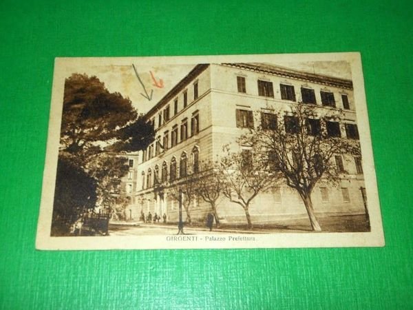 Cartolina Girgenti - Palazzo Prefettura 1925