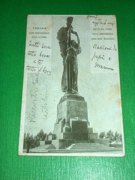 Cartolina Torino - Faro Monumentale della VIttoria 1929 | Immagine Gallery 1
