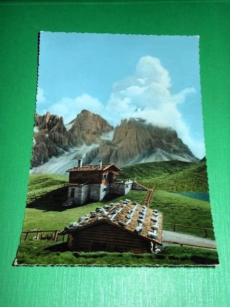 Cartolina Passo Rolle - Baita Segantini 1954