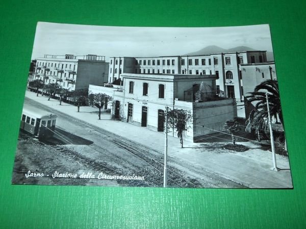 Cartolina Sarno - Stazione della Circumvesuviana 1959