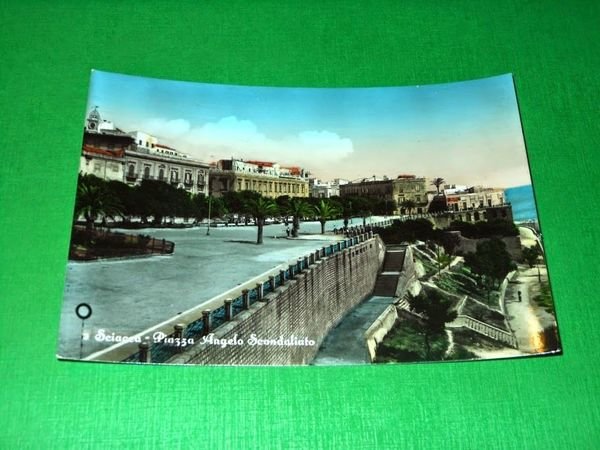 Cartolina Sciacca - Piazza Angelo Scandaliato 1958