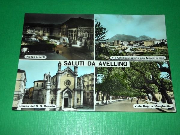 Cartolina Saluti da Avellino - Vedute diverse 1959