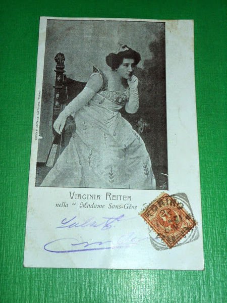 Cartolina Teatro Spettacolo - Virginia Reiter nella Madame Sans-Gêne 1901