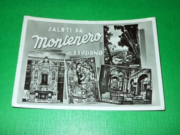 Cartolina Saluti da Montenero di Livorno - Vedute diverse 1954