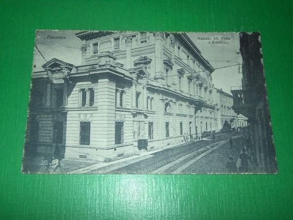 Cartolina Piacenza - Palazzo RR. Poste e Provincia 1919
