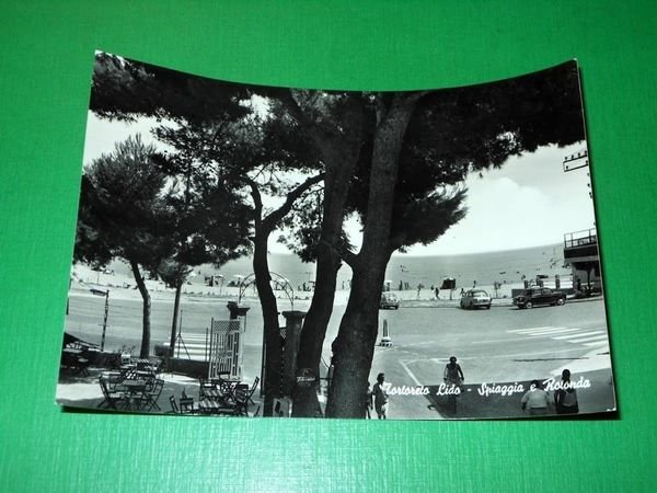 Cartolina Tortoreto Lido - Spiaggia e Rotonda 1960