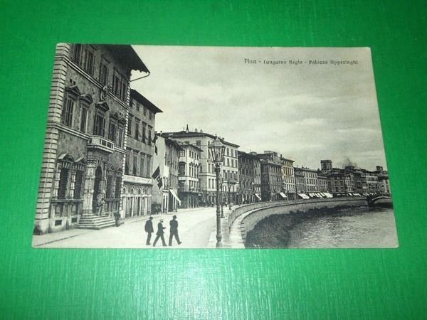 Cartolina Pisa - Lungarno Regio - Palazzo Uppezinghi 1919