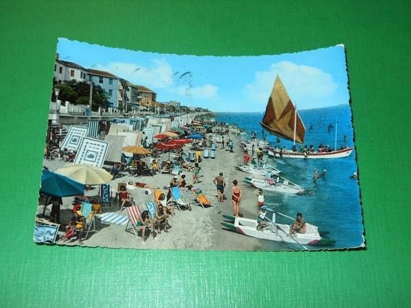 Cartolina Bellaria - La spiaggia 1958