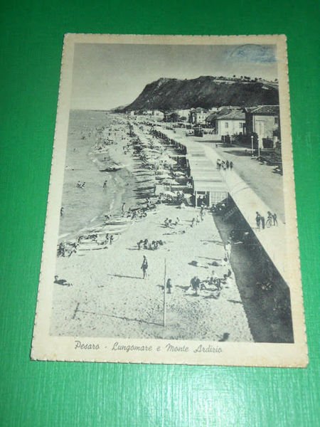 Cartolina Pesaro - Lungomare e Monte Ardizio 1954 | Immagine principale