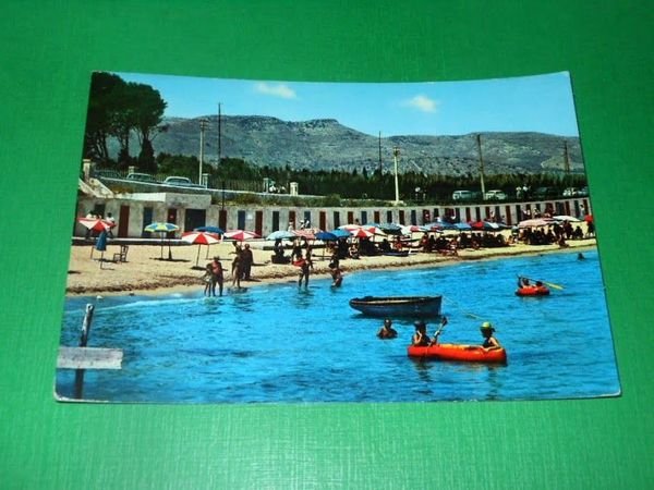 Cartolina Avola - La spiaggia lido Eden 1968