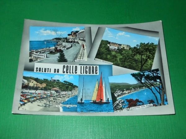 Cartolina Saluti da Celle Ligure - Vedute diverse 1959 | Immagine principale
