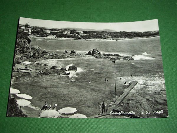 Cartolina Castiglioncello - I tre scogli 1950 ca