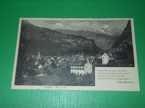 Cartolina Croveo ( Baceno ) - Panorama 1931