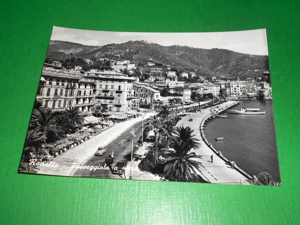 Cartolina Rapallo - Passeggiata a mare 1955 ca