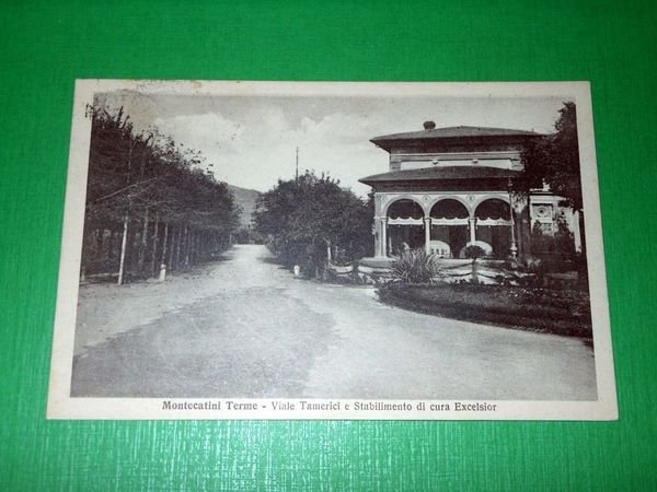 Cartolina Montecatini Terme - Viale Tamerici e Stabilimento di cura …