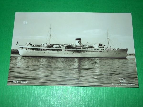 Cartolina Navigazione Navi - M/S SAGA 1948