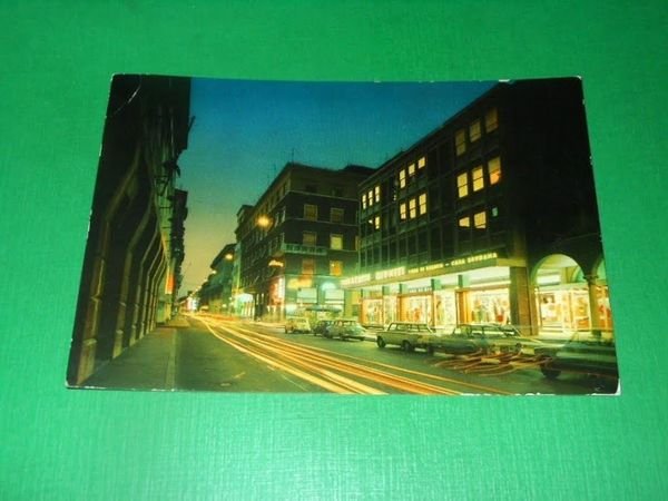 Cartolina Cremona di notte - Corso Verdi e Corso Campi …