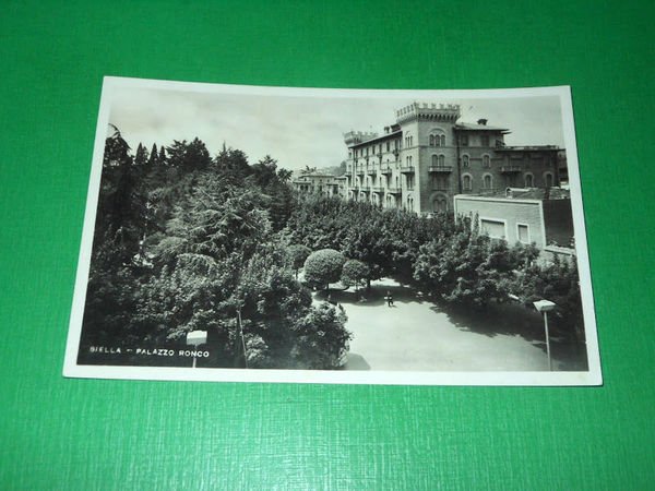 Cartolina Biella - Palazzo Ronco 1945