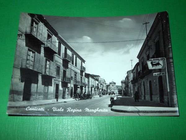 Cartolina Canicattì - Viale Regina Margherita 1956