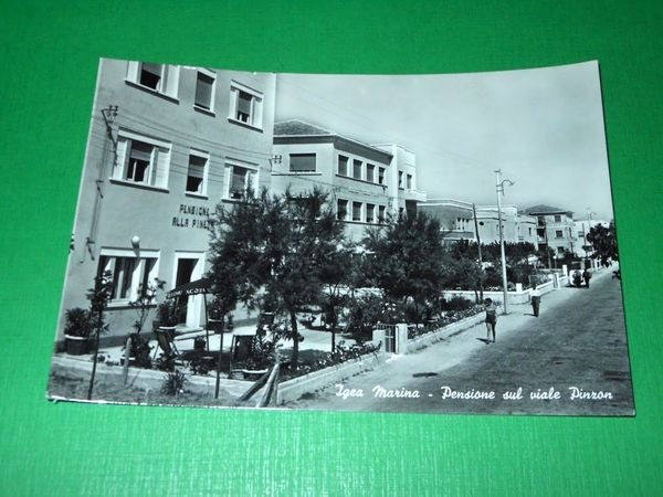 Cartolina Igea Marina - Pensione sul viale Pinzon 1955