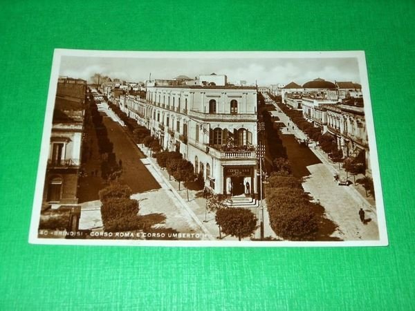 Cartolina Brindisi - Corso Roma e Corso Umberto I° 1937 | Immagine principale