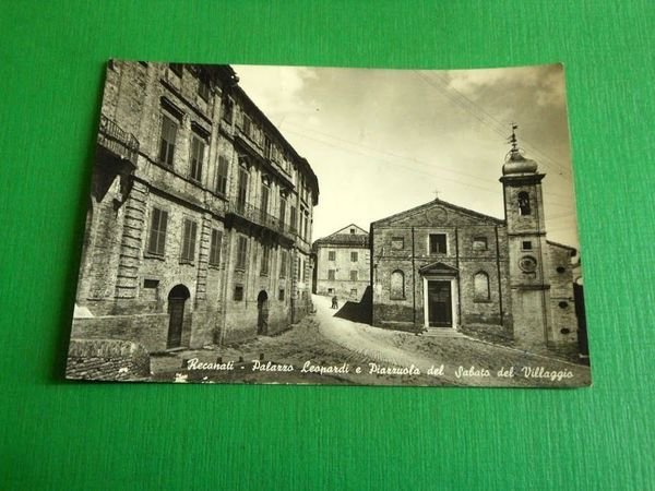 Cartolina Recanati - Palazzo Leopardi e Piazzuola del Sabato del …