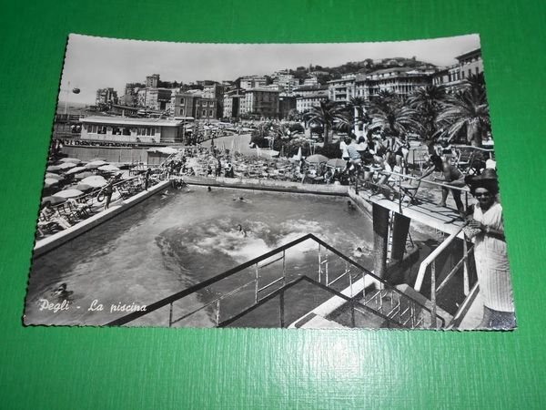 Cartolina Pegli - La piscina 1950 ca