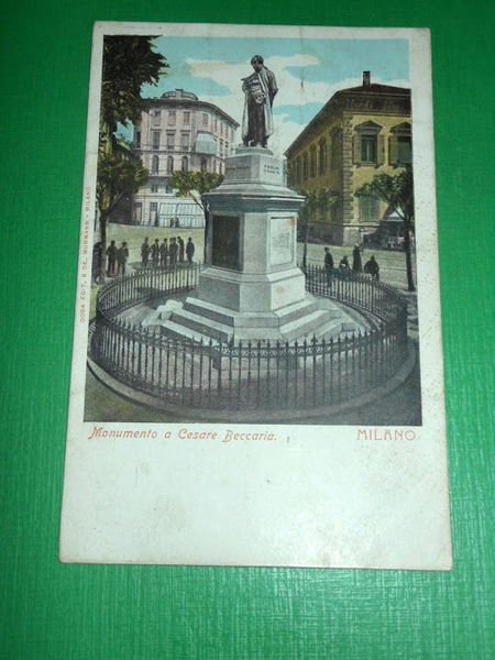 Cartolina Milano - Monumento a Cesare Beccaria 1904 ca.