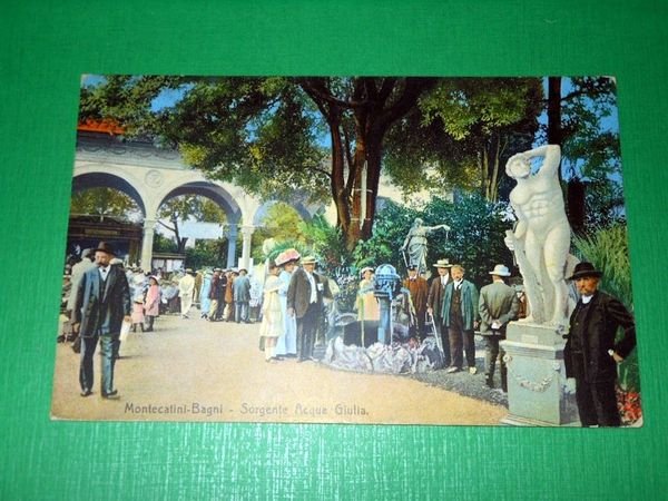 Cartolina Bagni di Montecatini - Sorgente Acqua Giulia 1913